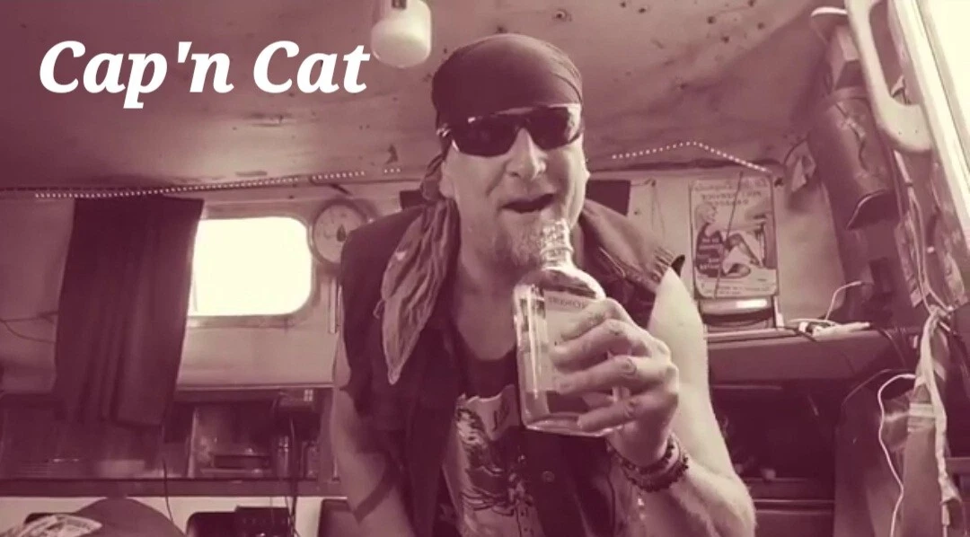 Cap'n Cat aboard the boat in Pirates